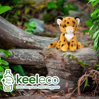 Cheetah Plush Toy Leopard - 100% Recycled Eco Soft Teddy - Keel Keeleco SE6232
