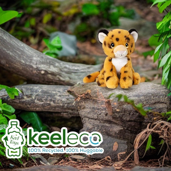 Cheetah Plush Toy Leopard - 100% Recycled Eco Soft Teddy - Keel Keeleco SE6232