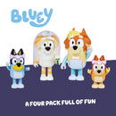 Bluey Wedding Figures Pack of 4, Articulated Character Toys with Uncle Rad, Frisky, and Flower Bingo Figurines, Action Figures for Kids Ages 3+-2
