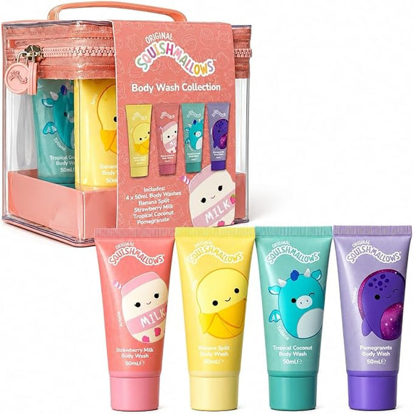 Squishmallows Body Wash Collection 4 x 50ml scented shower gel gift set