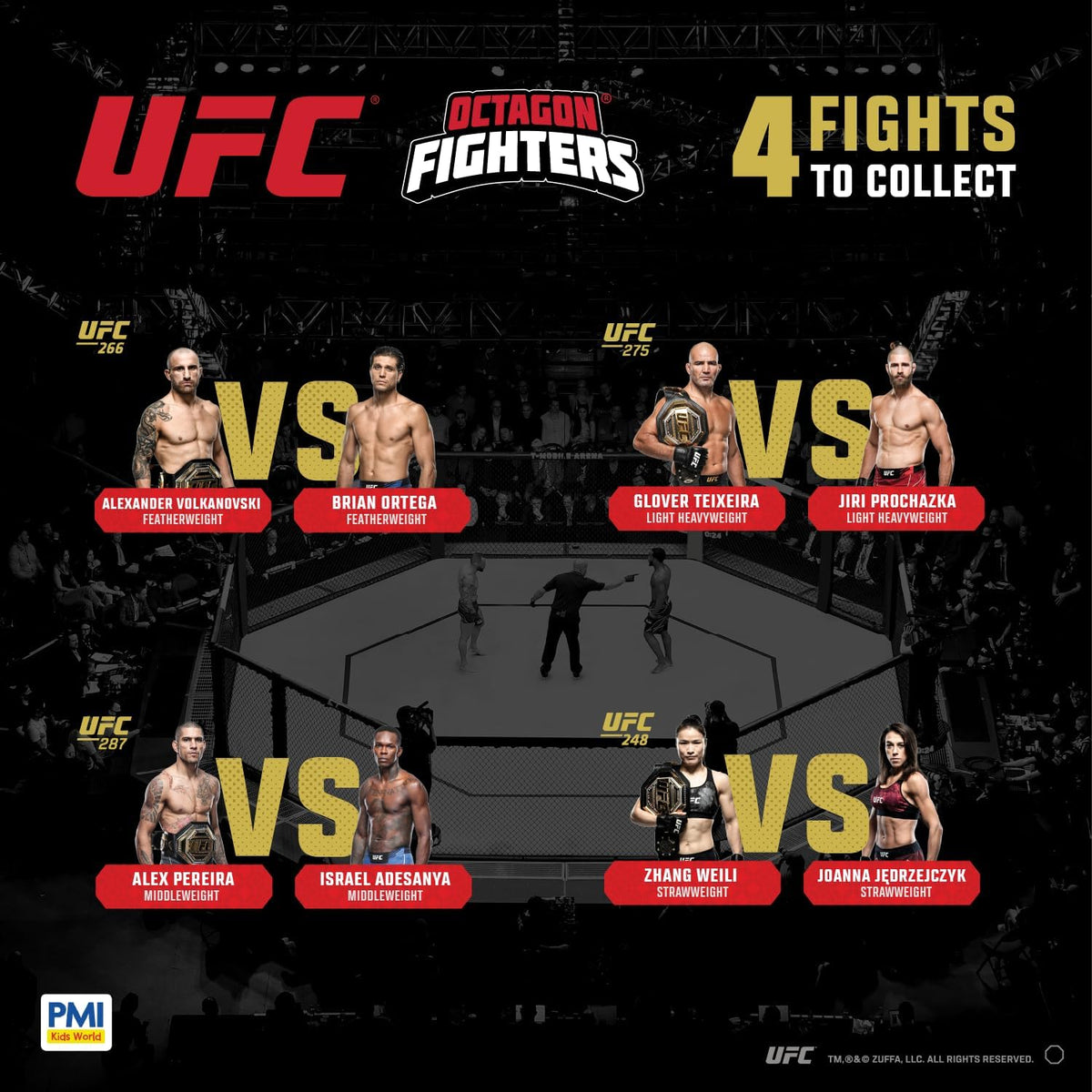 UFC Octagon Fighters Collectible Fights Series 8 Figure 4 Fights Set ...