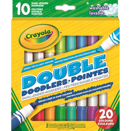 Crayola Double Doodlers, Dual-Ended Markers, 10 Non Toxic Washable Markers - 0