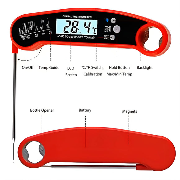  Nozzy instant read food thermometer for oven and air fryer cooking
