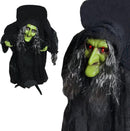 Animated Hunchback Witch with Black Cloak, 36" Spooky Moving Figure-1