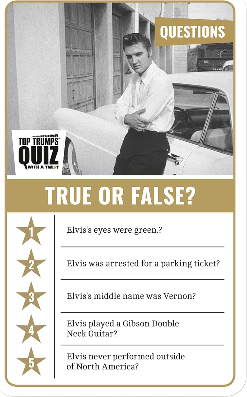 Top Trumps Elvis Presley Quiz Trivia Game, 500 questions