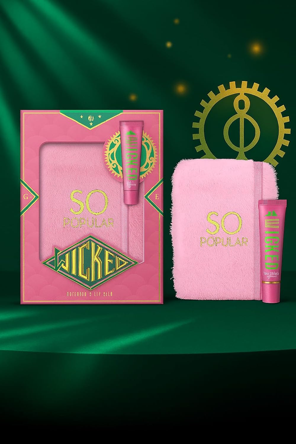 Wicked “So Popular” Gift Set – Pink Furry Notebook & Hand Balm