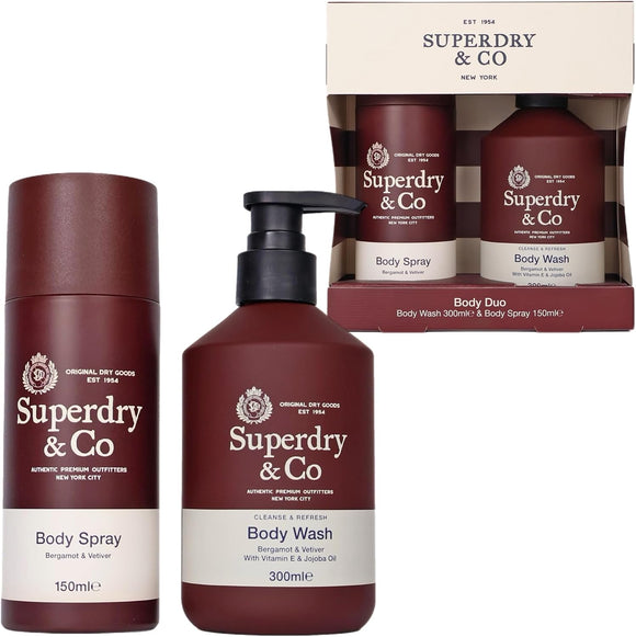 Superdry & Co Bergamot and Vetiver Body Duo gift set
