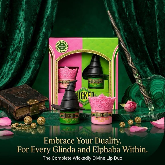 Official Wicked Lip Balm Duo - Two Character Shaped Lip Care Tins Glinda the Good & Elphaba