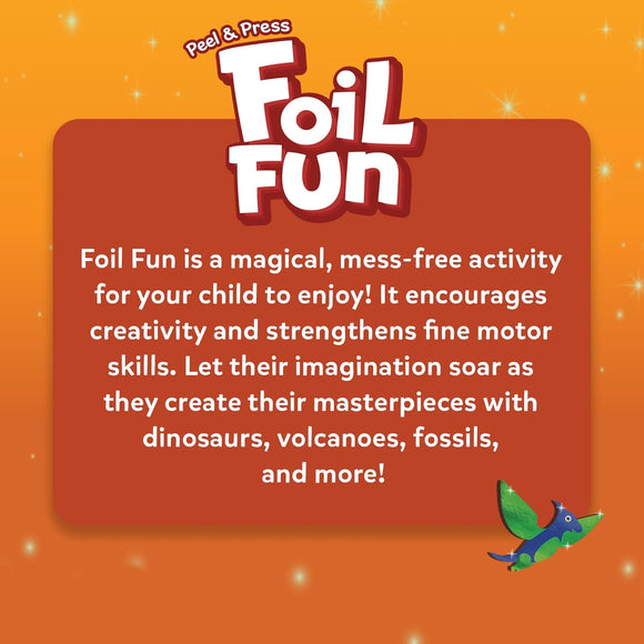 Skillmatics Foil Fun - Dinosaurs, No Mess Art for Kids, Craft Kits & Supplies