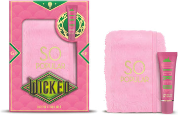 Wicked “So Popular” Gift Set – Pink Furry Notebook & Hand Balm