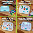  Crayola activity board with 22 shape clings for creative play
