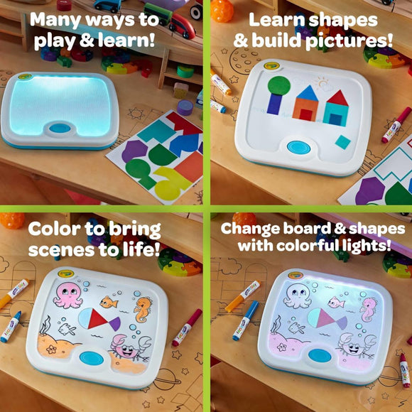  Crayola activity board with 22 shape clings for creative play
