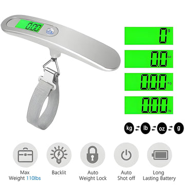 Luggage Weight Scale Portable LCD Display Electronic Scale 1G to 50KG - 0