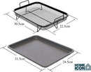 Home Icon Non-Stick Oven Crisper Tray & Basket 2-Piece Set – Air Fryer Style Crispy Cooking Basket-3