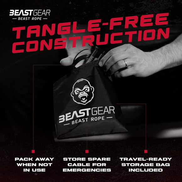 Beast Gear Skipping Rope, Steel Speed Fitness Jump Ropes