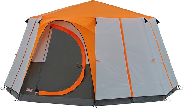 Coleman Tent Octagon, 8 Man Festival Dome Tent, 8 Person Family Camping Tent with 360° Panoramic View