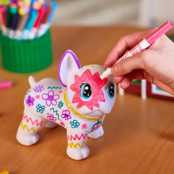 CRAYOLA Washimals Posable Jumbo Pet | Colour Your Own Washimal Pets Again and Again | Includes 6-inch Jumbo pet and 5 Washable Markers | Ages 3+