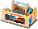Melissa & Doug Service Station Parking Garage With 2 Wooden Cars and Drive-Thru Car Wash-1