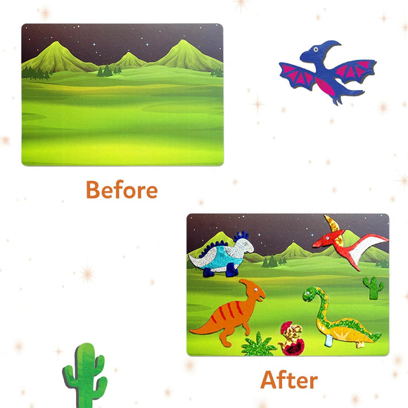 Skillmatics Foil Fun - Dinosaurs, No Mess Art for Kids, Craft Kits & Supplies