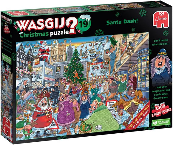 Jumbo Wasgij Christmas 19 Santa Dash 2 x 1000 Piece Jigsaw Puzzle