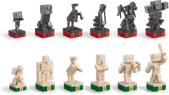  The Noble Collection Minecraft 18 inch chess board with wood-like frame
