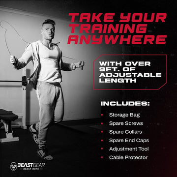 Beast Gear Skipping Rope, Steel Speed Fitness Jump Ropes - 0