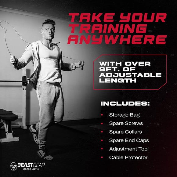Beast Gear Skipping Rope, Steel Speed Fitness Jump Ropes