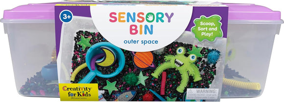 Creativity for Kids Sensory Bin Outer Space – Space-Themed Play Set with Astronauts, Aliens, Planets & Tools – Imaginative Sensory Play