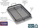 Home Icon Non-Stick Oven Crisper Tray & Basket 2-Piece Set – Air Fryer Style Crispy Cooking Basket-4