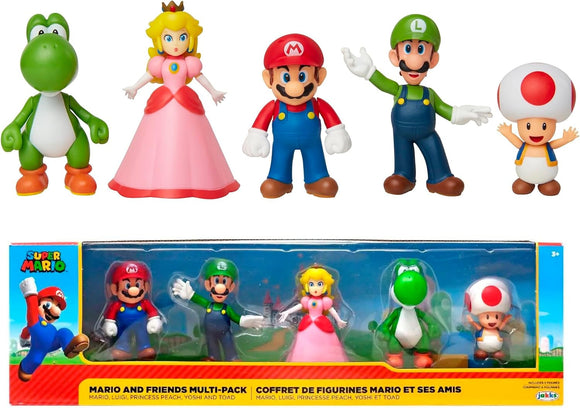 Nintendo Mario and Friends Multi Pack, Includes Mario, Luigi, Princess Peach, Yoshi and Toad