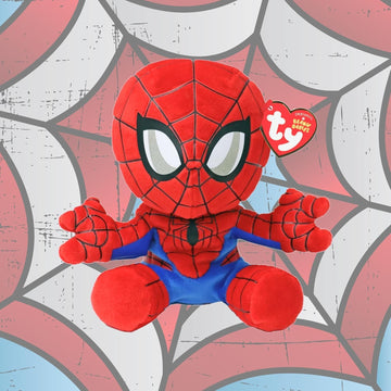 TY Spider-Man plush toy featuring the Marvel superhero character
