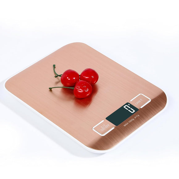 Digital Kitchen Scales 1 gram - 5Kg (0.1 Oz - 11Lb)  Gold, Silver or Black - Batteries Included
