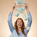  Smooth Caramel body care set with exfoliating mitt and travel bag
