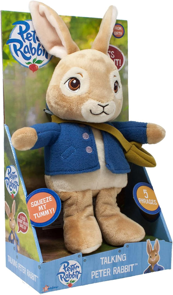 Peter Rabbit Talking Soft Toy - Official Beatrix Potter Cuddly Bunny Rabbit by Rainbow Designs