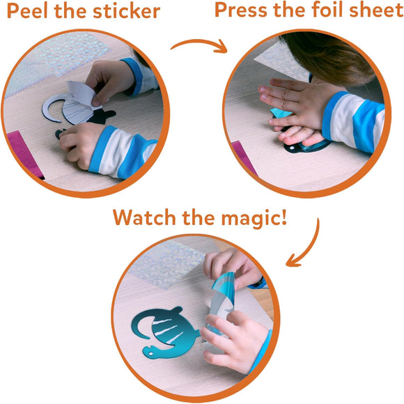 Skillmatics Foil Fun - Dinosaurs, No Mess Art for Kids, Craft Kits & Supplies