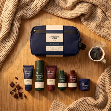  Superdry & Co Gym Essentials men's grooming gift set with wash bag
