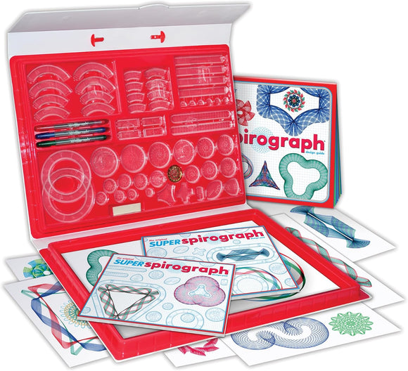  Spirograph drawing kit with 31 Precision Spiro-Tracks and 21 wheels
