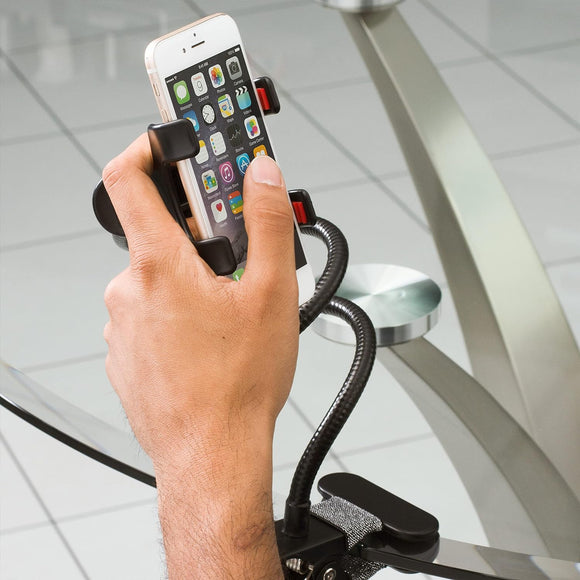 Lazy Arm Gooseneck Phone Holder - Flexible Bed Stand, 360 Adjustable Claw Grip for iPhone & Samsung - ThumbsUp!