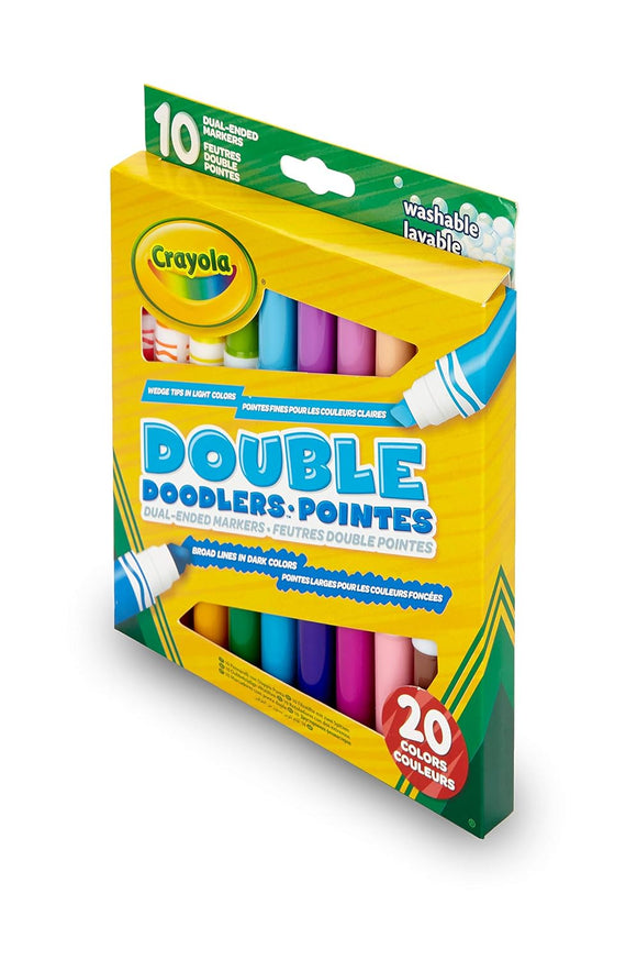 Crayola Double Doodlers, Dual-Ended Markers, 10 Non Toxic Washable Markers