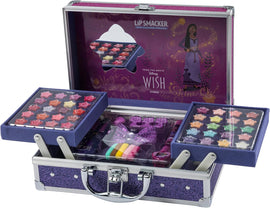 Disney Wish Makeup Traincase for Kids, 50+ Pieces Face Lips Nails Beauty Case