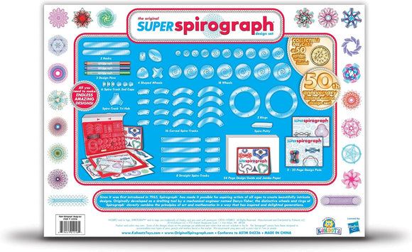  Spirograph Super Set with precision wheels tracks rings and drawing pens

