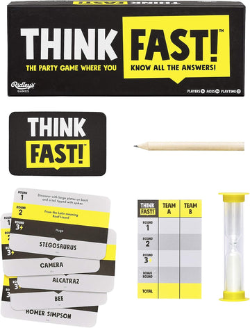  Ridley's Games Think Fast Trivia Party Game with 400 question cards
