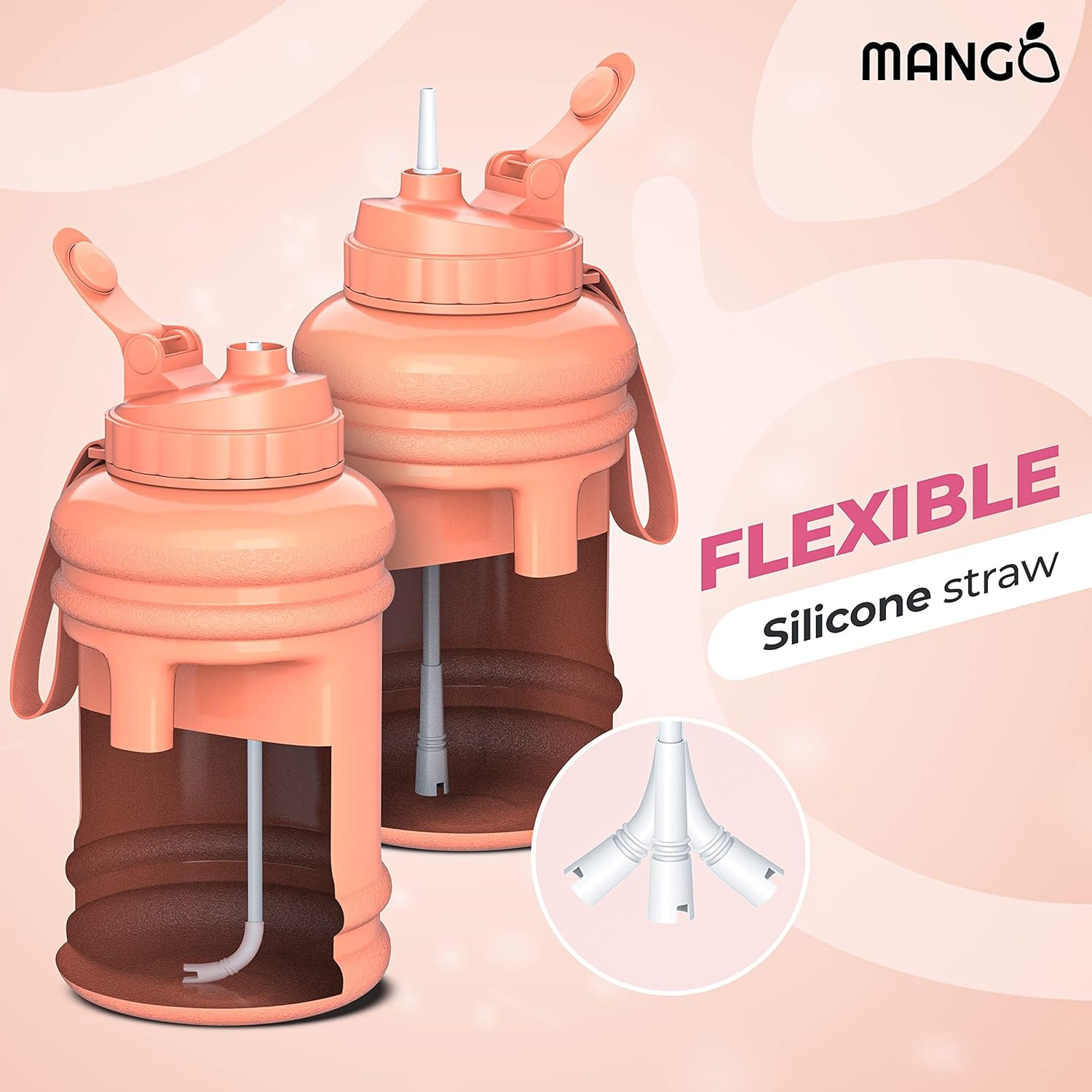 Bouteille D'eau Gym Sans BPA Gourde Sport MANGO 2,2 Litres - Sans BPA Bouteille D'eau Gym Sans BPA Gourde Sport MANGO 2,2 Litres - Sans BPA