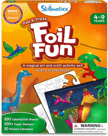 Skillmatics Foil Fun - Dinosaurs, No Mess Art for Kids, Craft Kits & Supplies