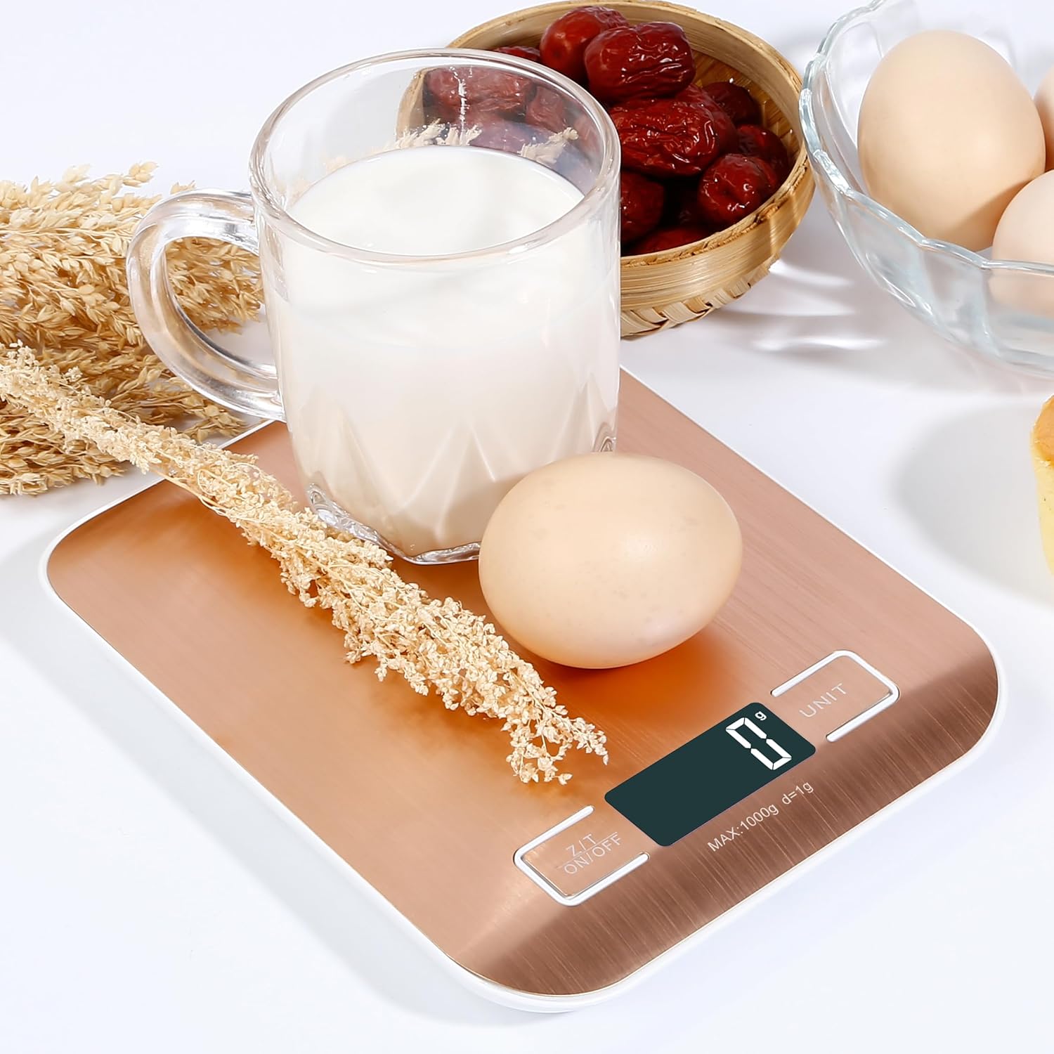 Digital Kitchen Scales 1 gram - 5Kg (0.1 Oz - 11Lb)  Gold, Silver or Black - Batteries Included