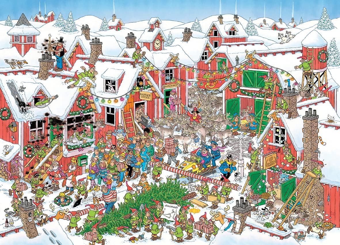Jan Van Haasteren Santa's Village - 1000 Piece Adult Comic Christmas Jigsaw Puzzle - 0