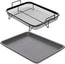 Home Icon Non-Stick Oven Crisper Tray & Basket 2-Piece Set – Air Fryer Style Crispy Cooking Basket-1
