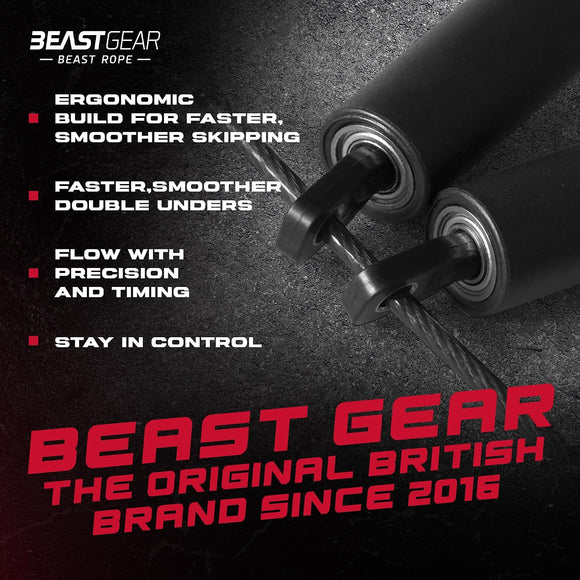Beast Gear Skipping Rope, Steel Speed Fitness Jump Ropes