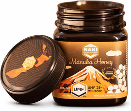 NAKI Manuka Honey Certified 100% New Zealand Honey UMF 25+ | MGO 1200 | 250 grams