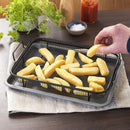 Home Icon Non-Stick Oven Crisper Tray & Basket 2-Piece Set – Air Fryer Style Crispy Cooking Basket-2